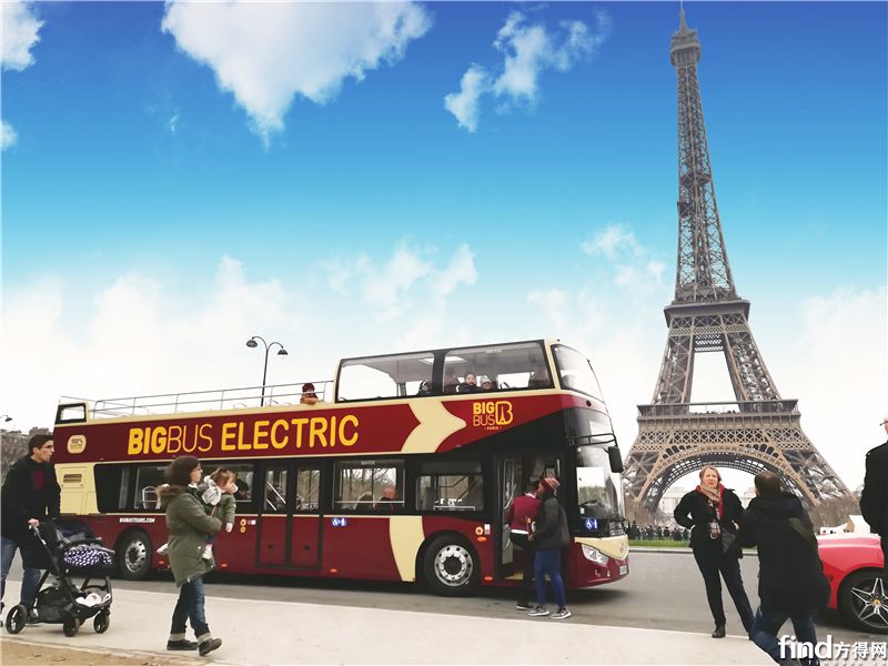 安凯纯电动双层观光车在巴黎运营