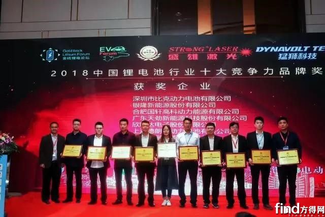 微宏荣获2018中国锂电行业十大竞争力品牌奖