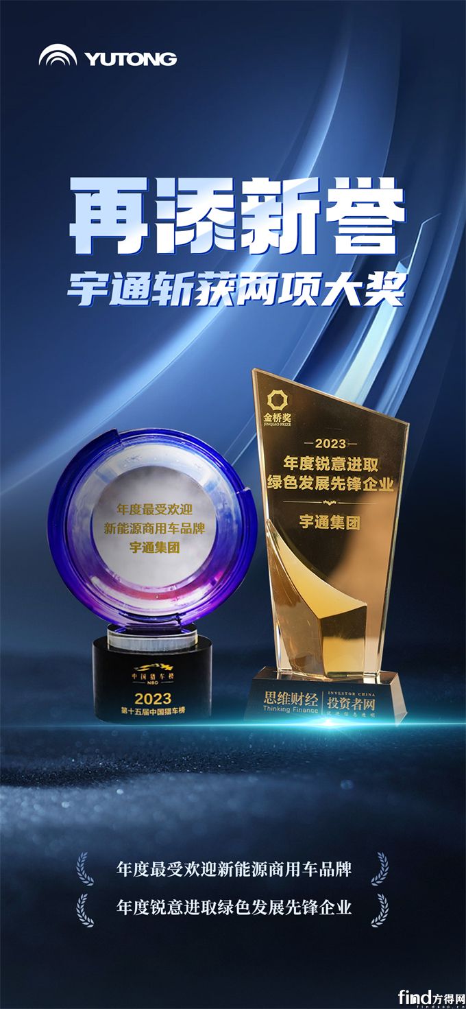 宇通再度斩获两项重磅大奖！