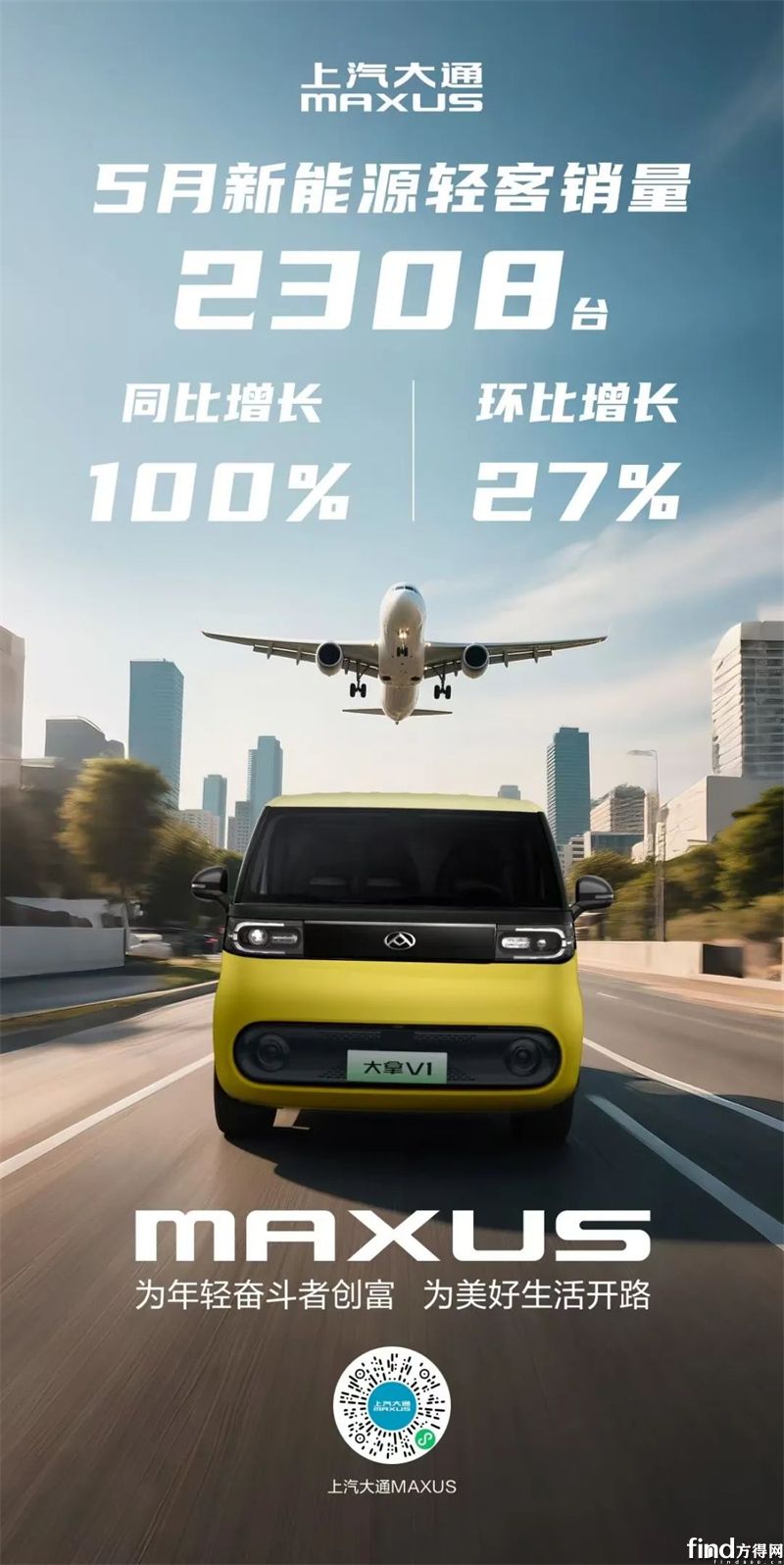 上汽大通新能源轻客5月同比翻倍，带动整体销量稳步上扬！