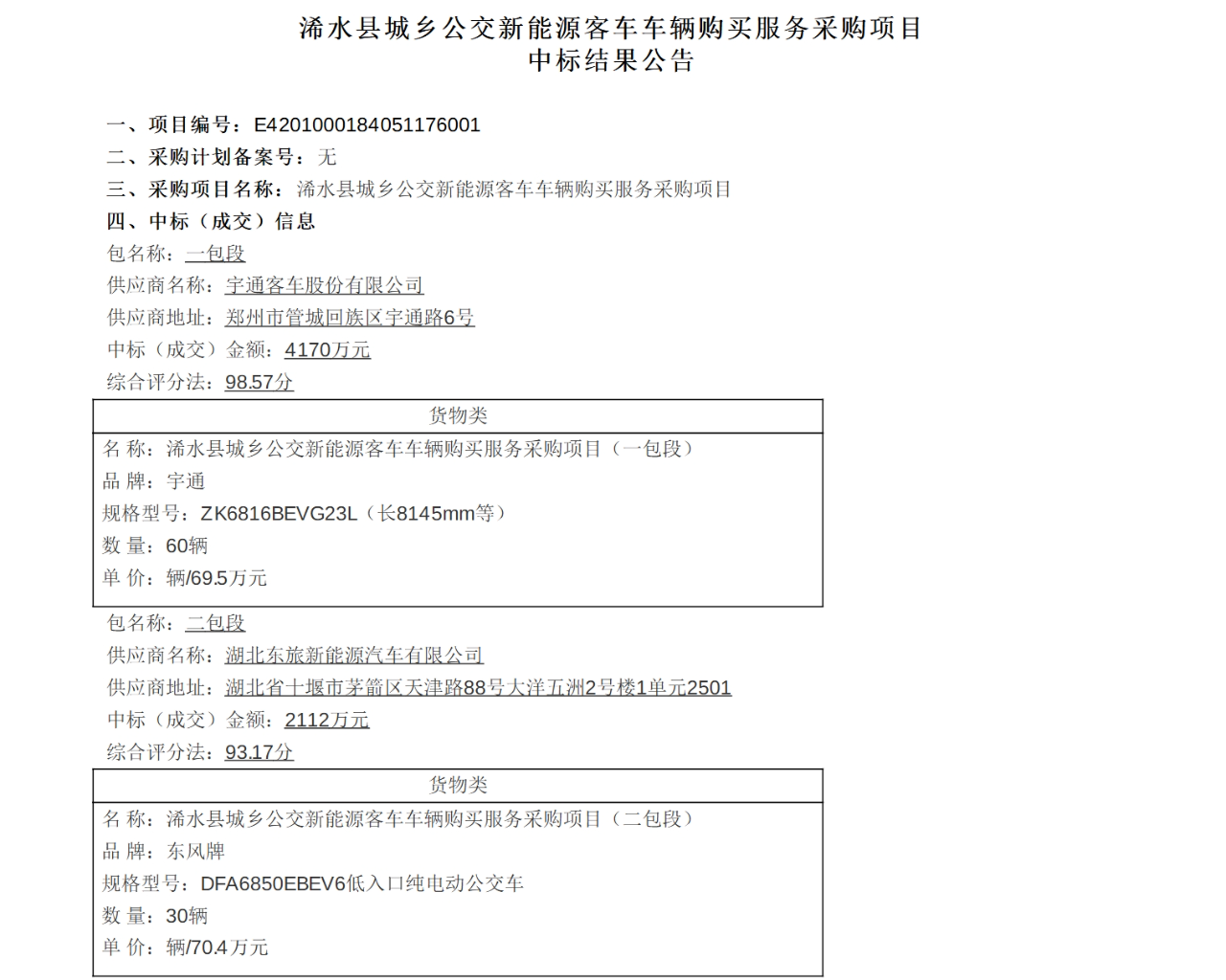 90辆新能源客车采购项目！宇通又中标了