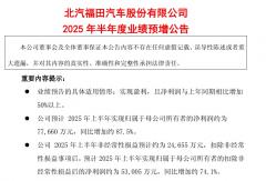 福田汽车发布半年业绩预告