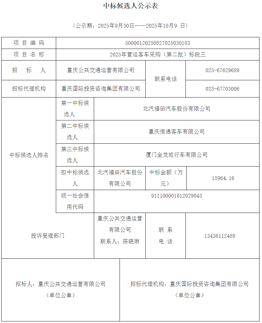 中标！1.6亿元公交车大单花落谁家？