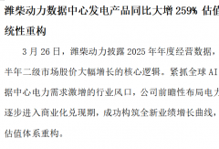 潍柴动力数据中心发电产品同比大增259% 估值体系迎来系统性重构