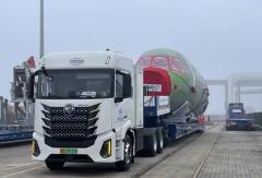 空客大部件首次全电公路转运，欧曼银河5M极效护航