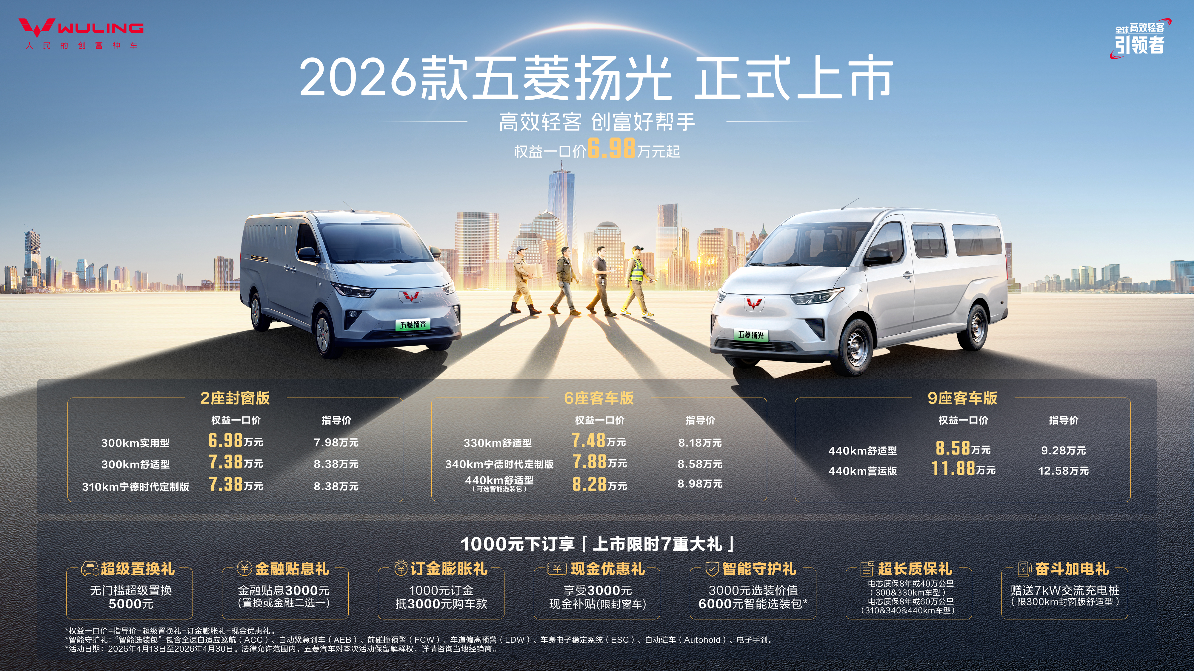 2026款五菱扬光6.98万起正式上市 以三大技术引领高效创富新时代