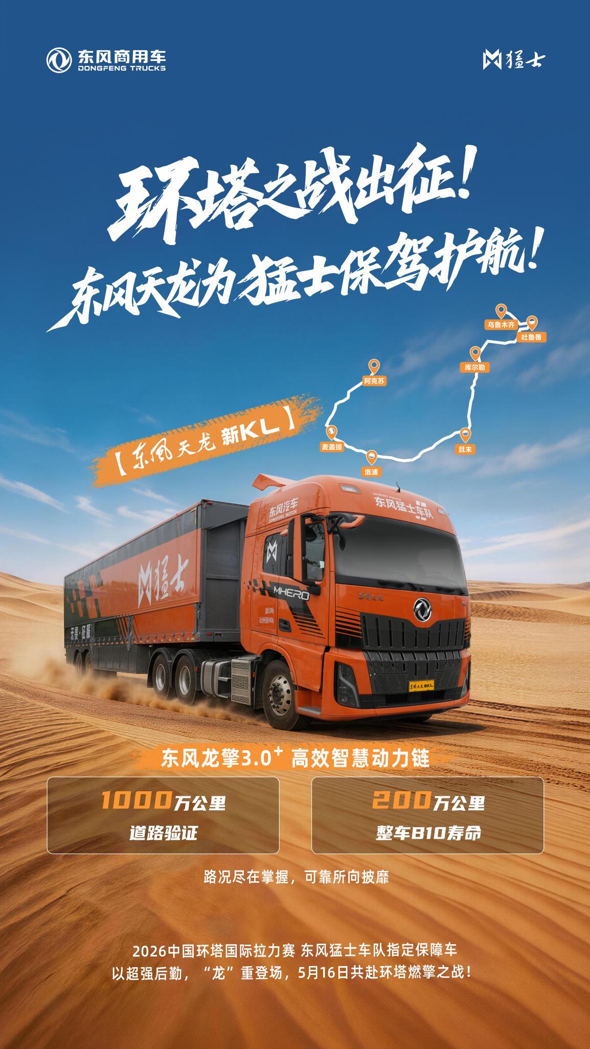 2026环塔出征！东风天龙新KL硬核护航东风猛士车队！