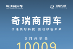 奇瑞商用车5月销量10009辆，同比增长41%，出口同比增长112%！