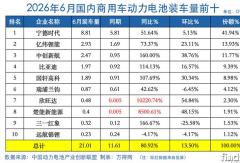 商用车动力电池6月猛增81%！宁德时代又涨5成 中创新航/比亚迪/国轩涨100%！